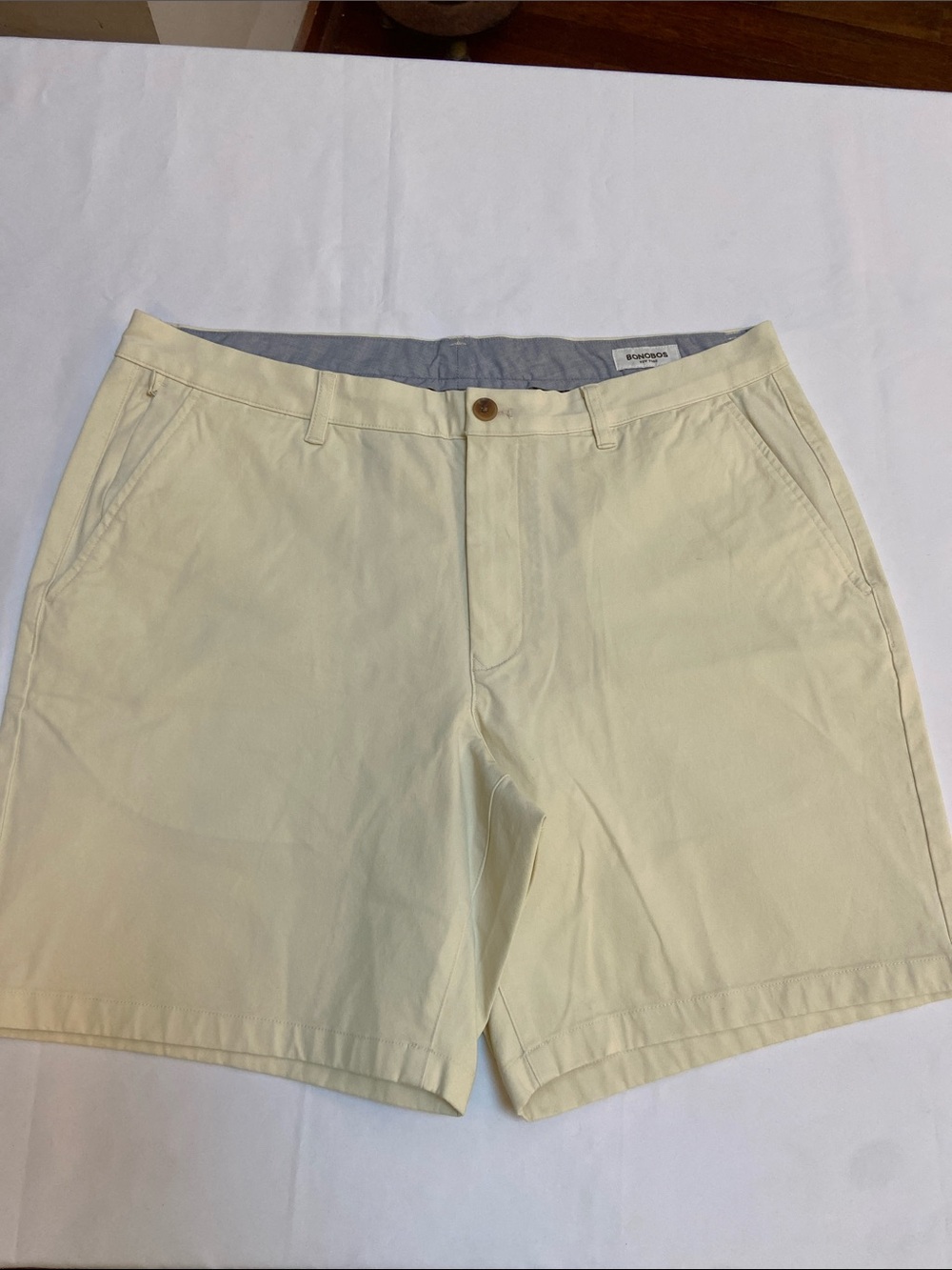 Bonobos Light Cream Flat-Front Chino Shorts New